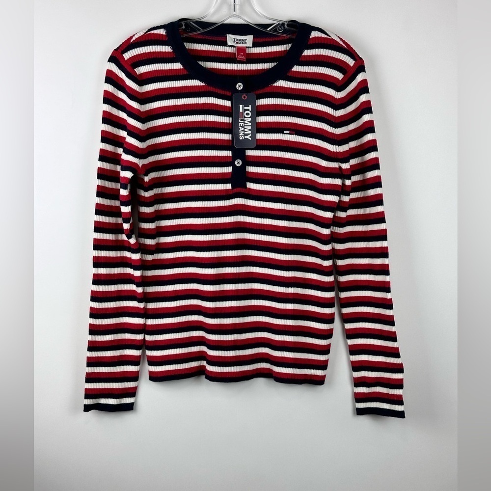 Women's Knitted Striped Crew Neck Sweater
